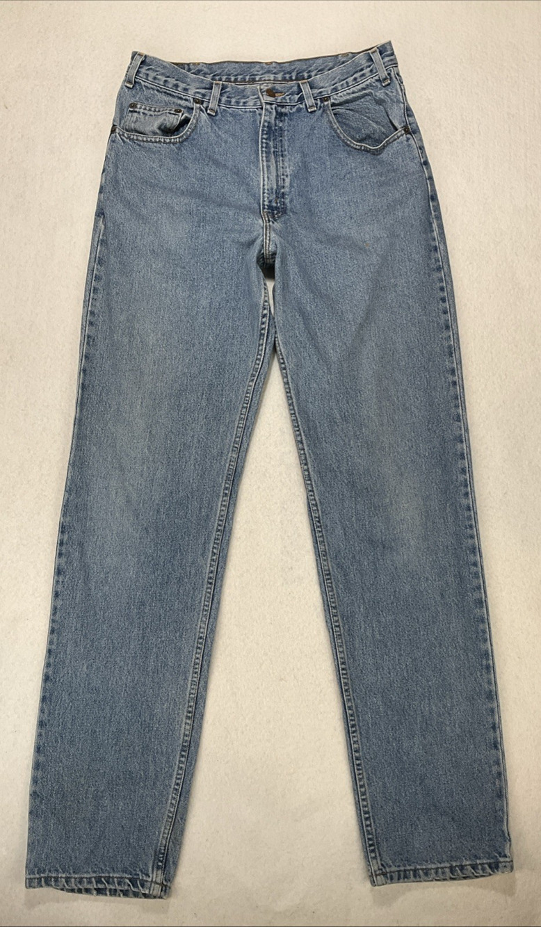 VINTAGE Arizona 34x35 Relaxed Fit Jeans Tall Long 90s Denim Splatter Classic USA